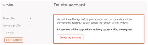 delete account